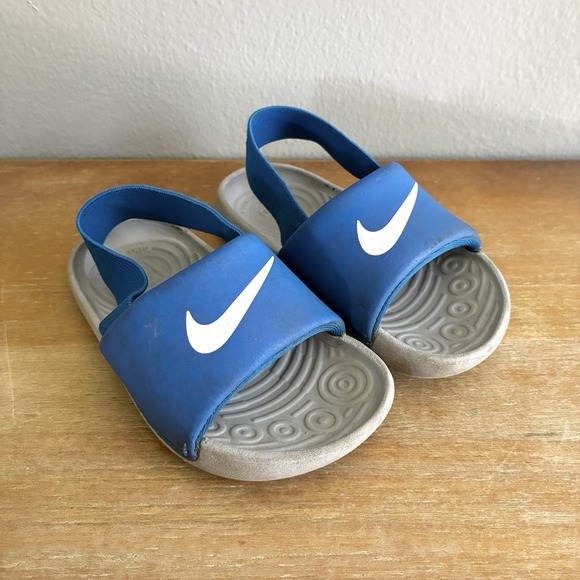Nike Other - Nike Kawa Slide Strap Sandals Royal Blue Gray Baby Toddler Size 6C 6